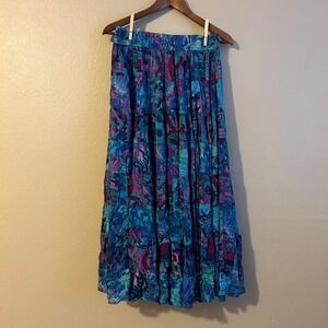 Vintage Phool Maxi Skirt Boho Patchwork Style Cotton blend Patchwork Style
